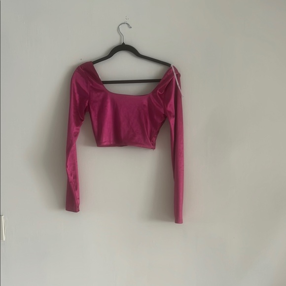 Lulu's Pink Crop Blouse Set - Picture 2 of 3